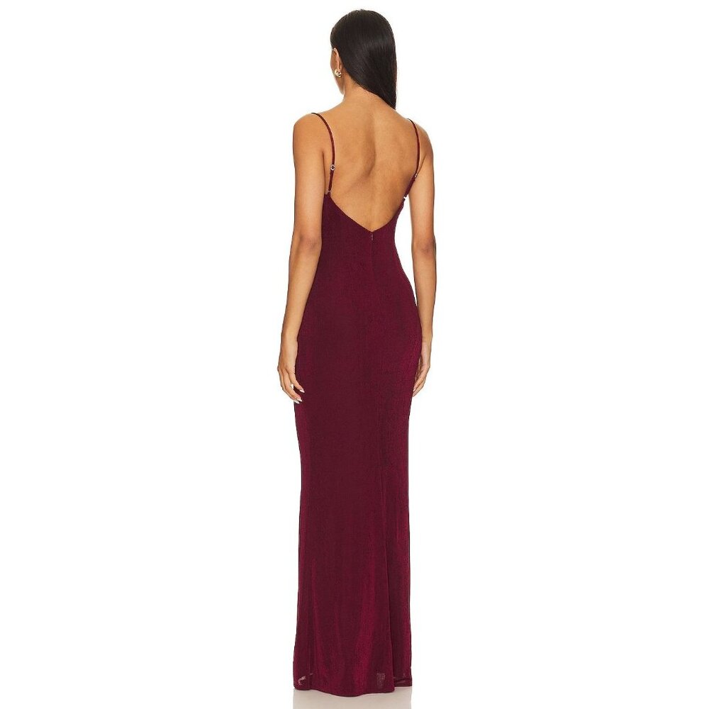 Katie May Anthropologie Erykah V-Wire Sangria Maxi Dress Small NWT $245 - Picture 3 of 15
